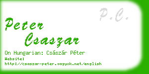 peter csaszar business card